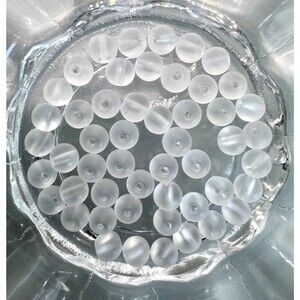 50pcs Beads for Jewelry #22184 Matte White Glass Beads